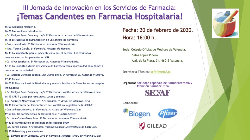 III Jornada de Innovación en los Servicios de Farmacia